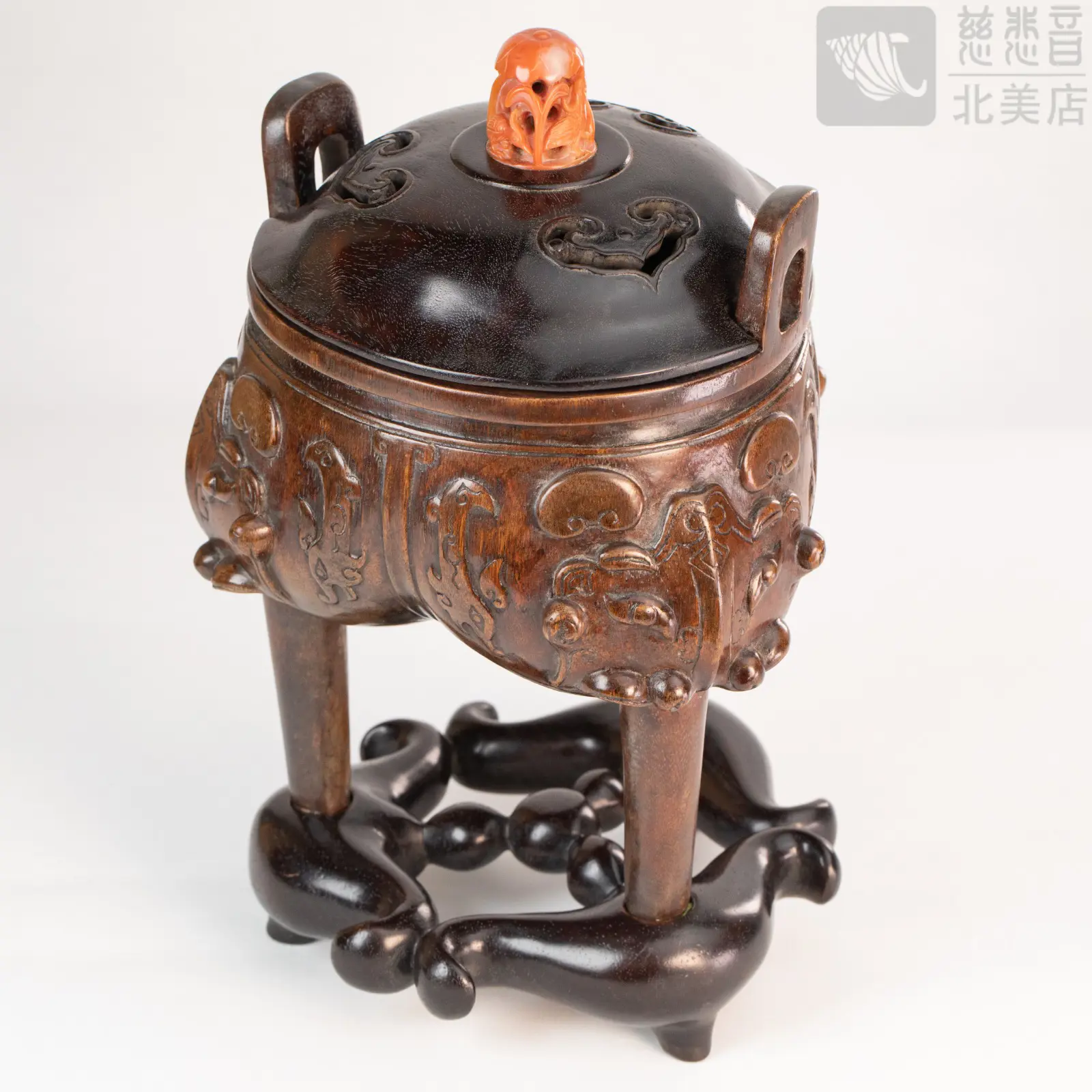 Taotie Precious Tripod Cauldron Agarwood Incense Burner, Qing Dynasty, Qianlong Period - Grandmaster JinBodhi's Collection